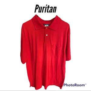 ❤️ CLEARANCE Puritan Mens Red Polo Size Large